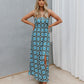 Quba Dress - Blue/Khaki Tile Print