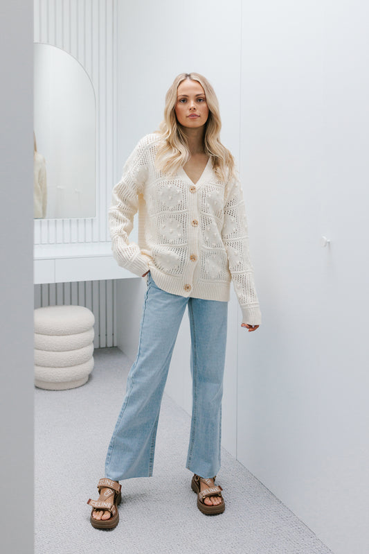 Riya Knit Cardigan - Cream