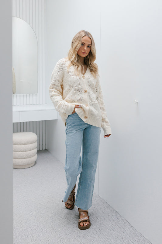 Riya Knit Cardigan - Cream