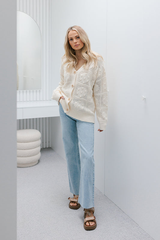 Riya Knit Cardigan - Cream