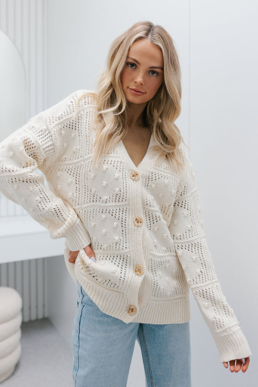 Riya Knit Cardigan - Cream
