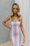 Saskia Dress  - Pastel Stripe