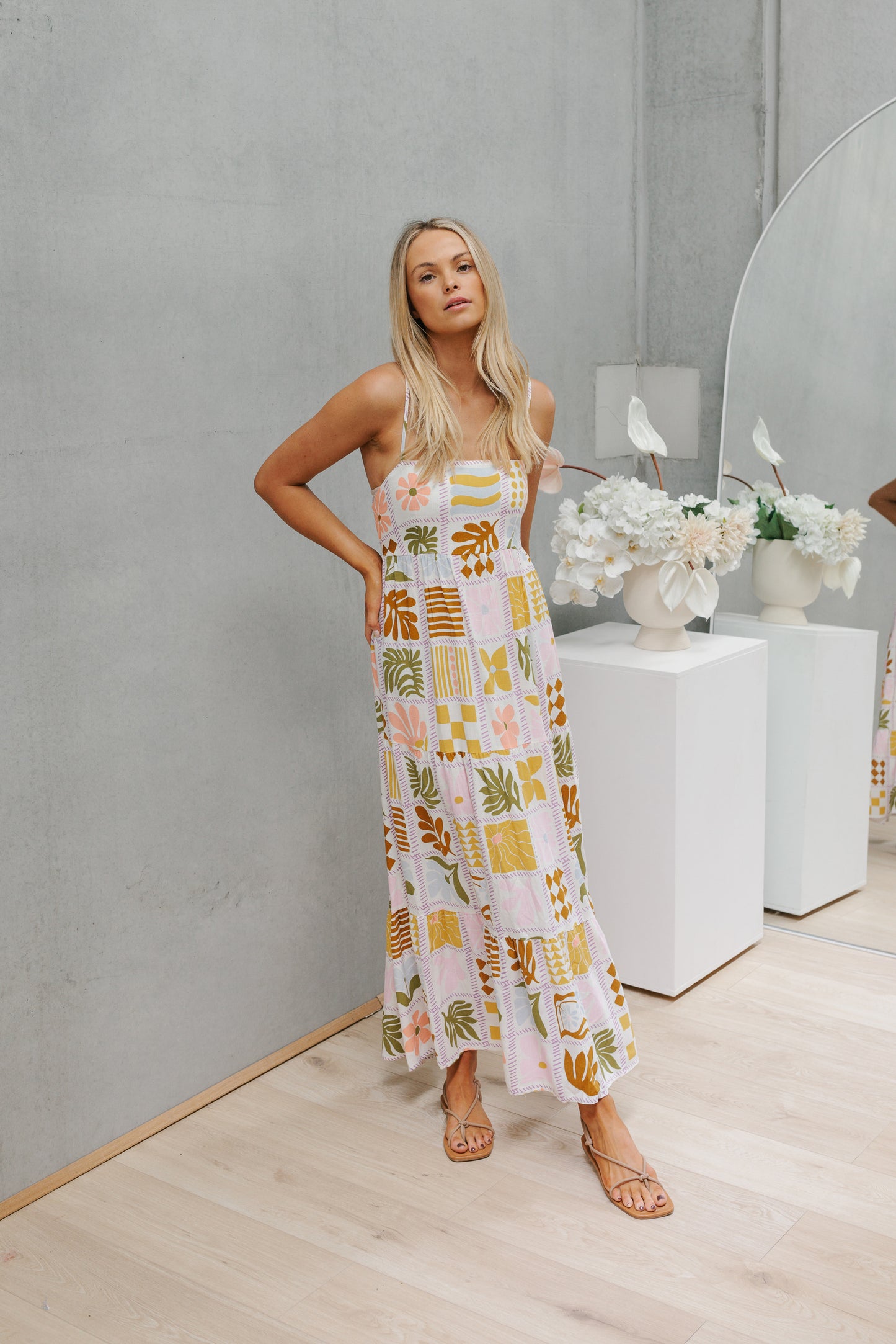 Solara Dress - Matisse Tile Print