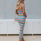 Tullia Dress - Blue/Orange Stripe