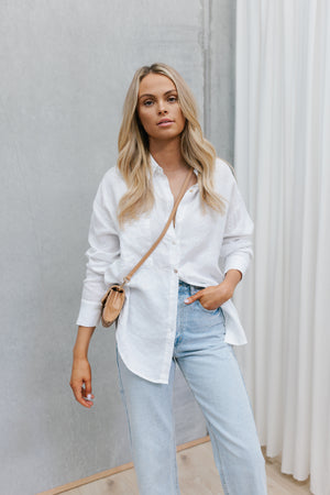 Tyra Shirt - White Linen