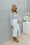 Wesleigh Skirt - White Denim