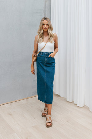 Yulia Skirt - Classic Blue Denim