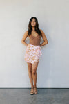 PRE ORDER SEPTEMBER - Nyah Skirt - Tan/Soft Pink Floral