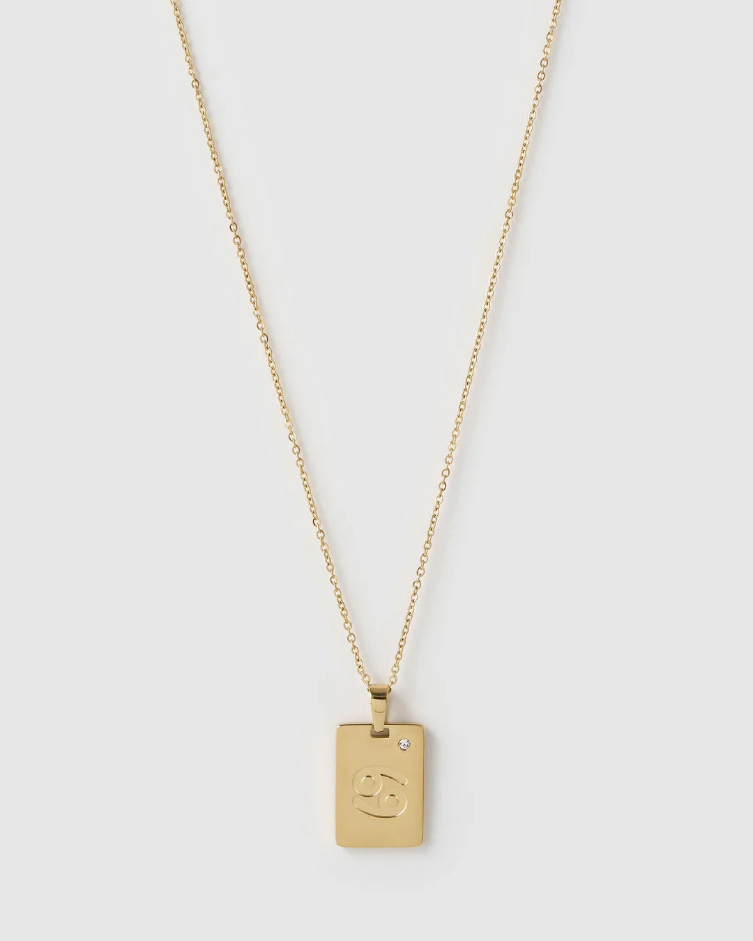 Zodiac Tag Necklace Gold
