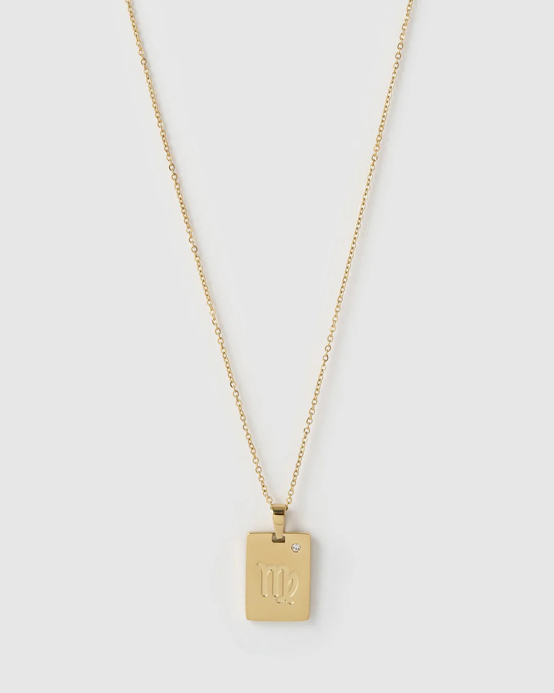 Zodiac Tag Necklace Gold
