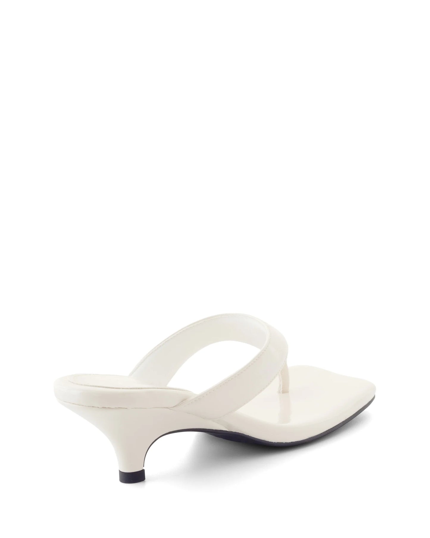 North Thong Heel - Off White Crinkled Patent