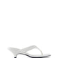 North Thong Heel - Off White Crinkled Patent