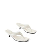 North Thong Heel - Off White Crinkled Patent