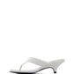 North Thong Heel - Off White Crinkled Patent