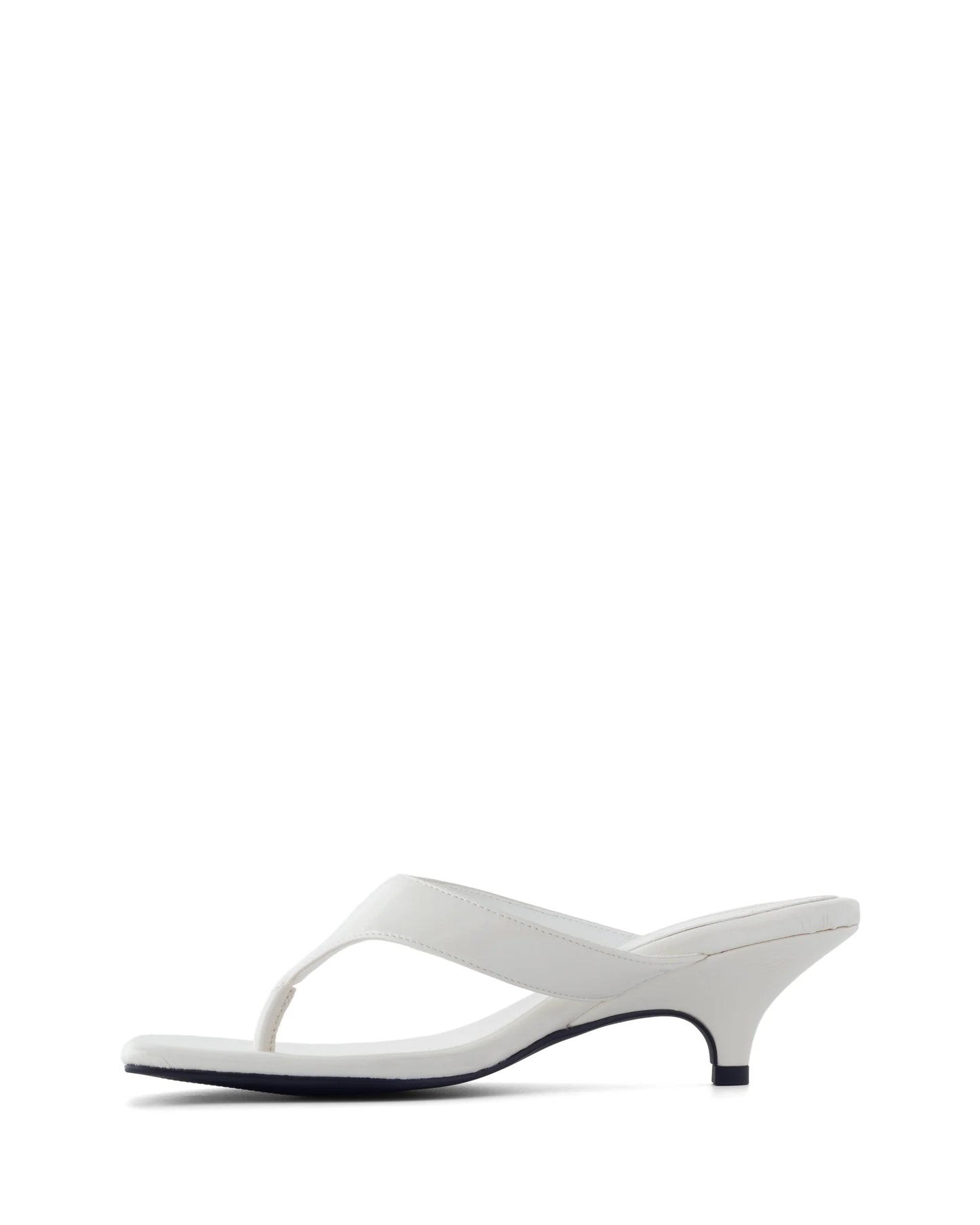 North Thong Heel - Off White Crinkled Patent