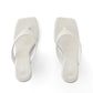 North Thong Heel - Off White Crinkled Patent