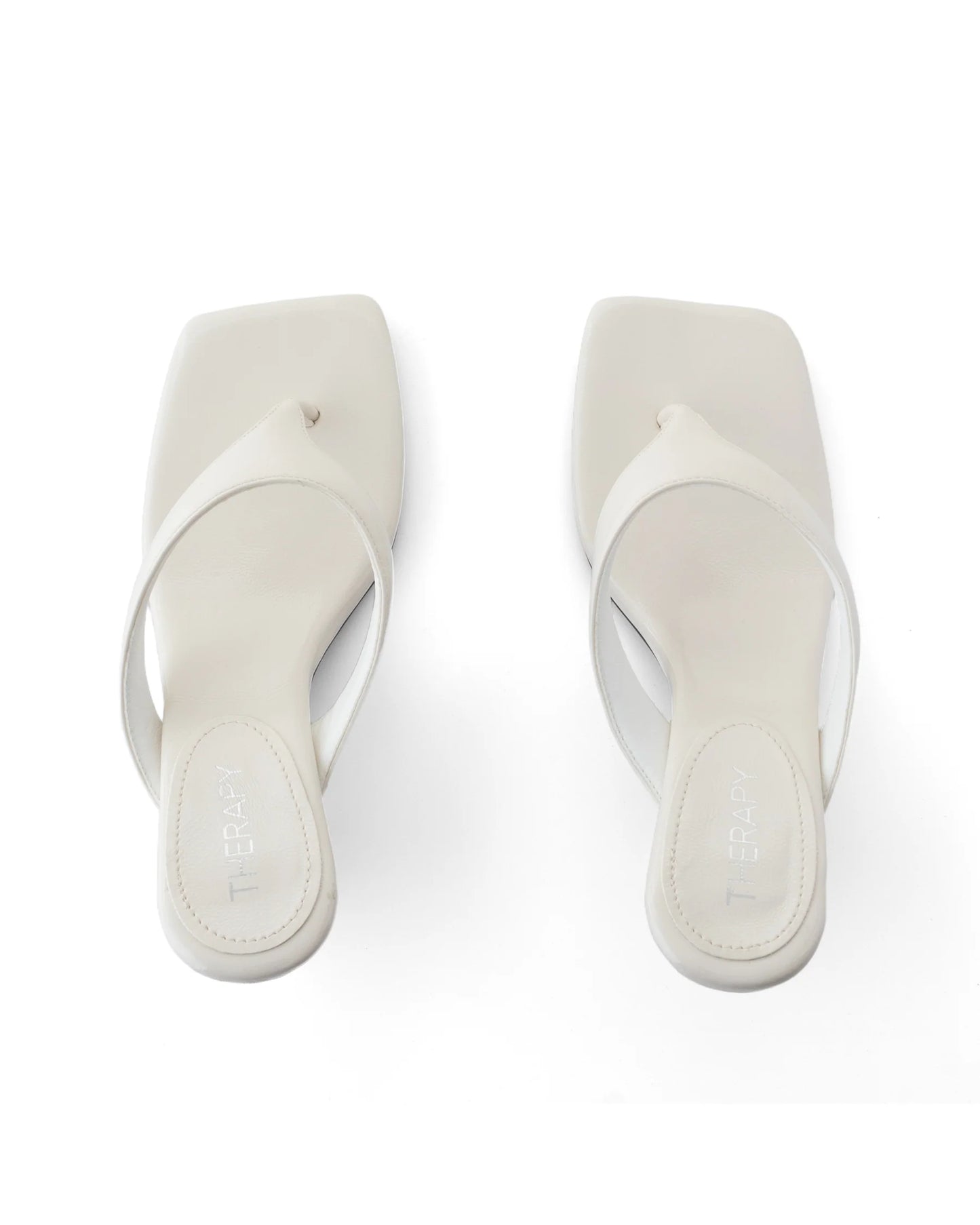 North Thong Heel - Off White Crinkled Patent