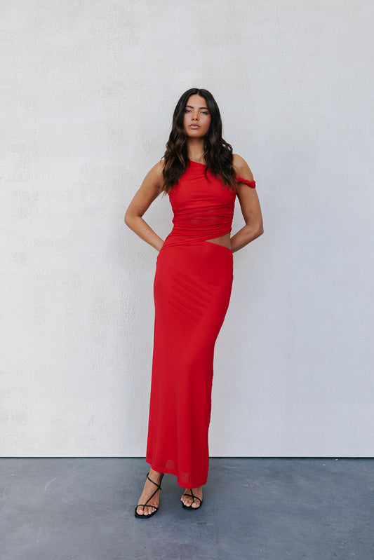 Karter Maxi Dress - Red Mesh