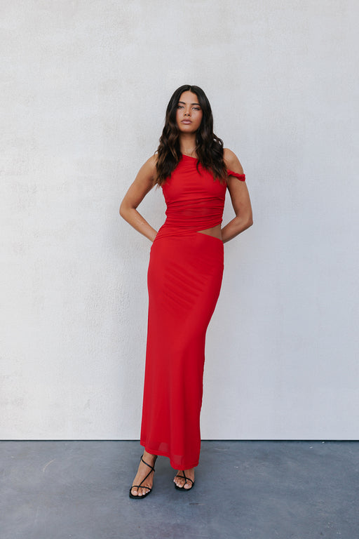 Karter Maxi Dress - Red Mesh