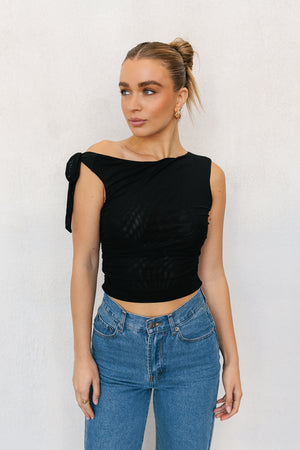 Nessa Top - Black Mesh