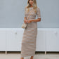 PRE ORDER EARLY MARCH - Shelby Dress - Latte Stripe