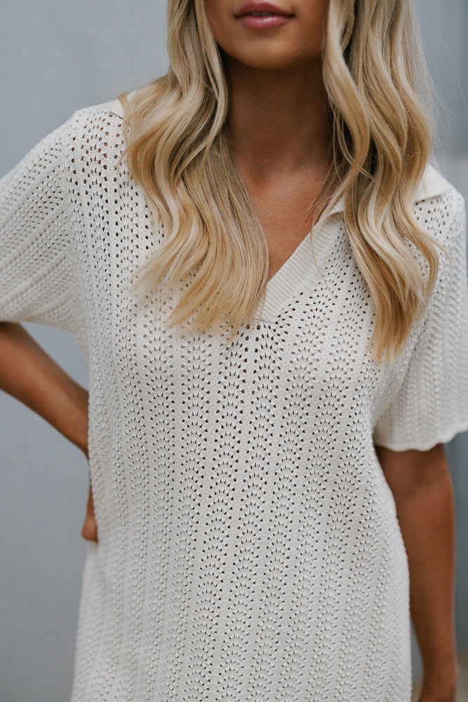 PRE ORDER APRIL - Quay Dress - Bone Crochet