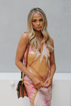 Abigail Dress - Pink/Tan Print