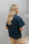 Loulou Top - Navy Denim