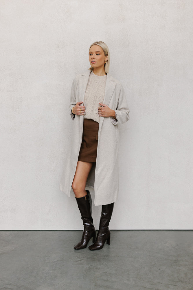 Nia Coat - Cream Marle