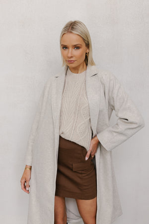 Nia Coat - Cream Marle