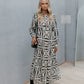 Noelle Dress - Cream/Black Geometric