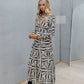 Noelle Dress - Cream/Black Geometric
