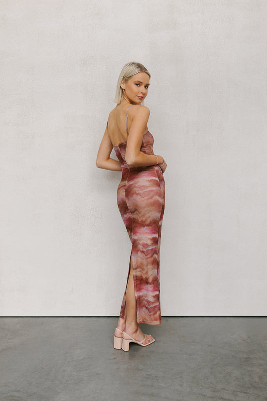 Otto Midi Dress - Rosewood Mesh