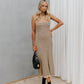 Ozias Dress - Beige/Black Stripe