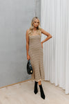 Ozias Dress - Beige/Black Stripe