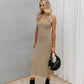 Ozias Dress - Beige/Black Stripe
