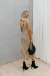 Ozias Dress - Beige/Black Stripe