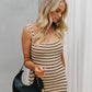 Ozias Dress - Beige/Black Stripe
