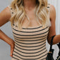 Ozias Dress - Beige/Black Stripe