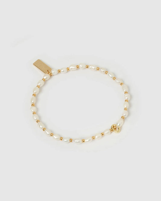 Initial Pearl Bracelet - Gold