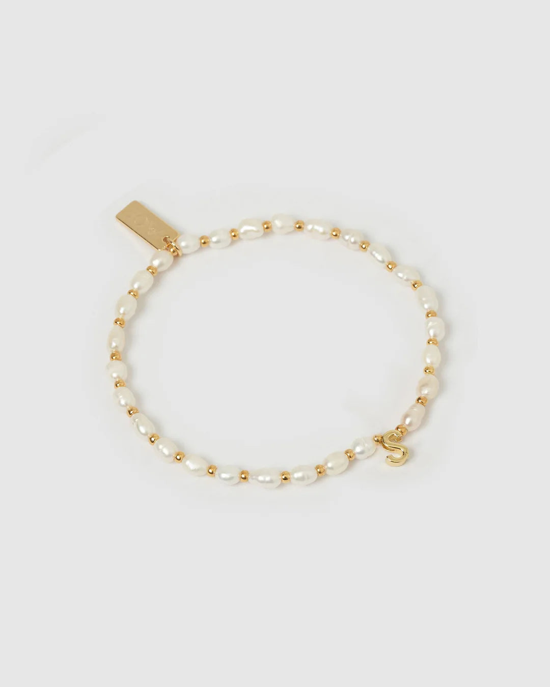 Initial Pearl Bracelet - Gold