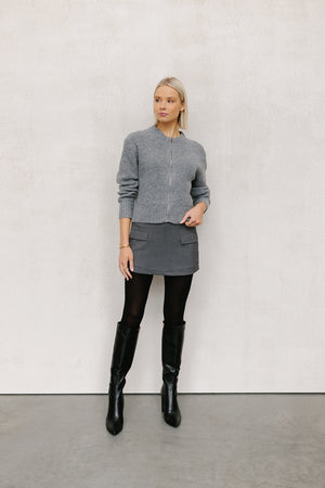 Patty Cardigan - Charcoal Marle