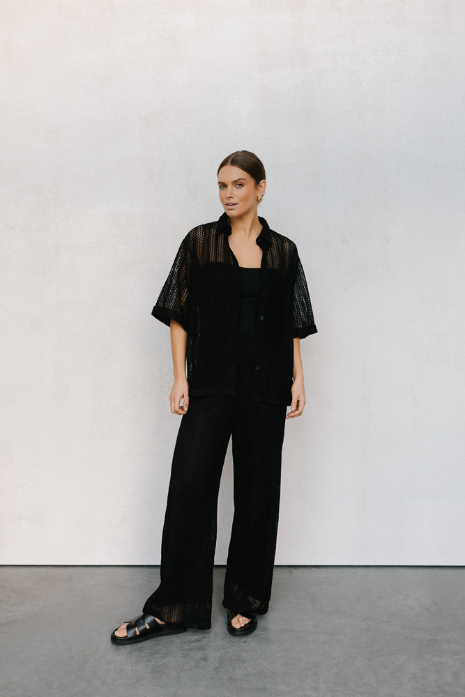 Pebbles Set - Black Crochet