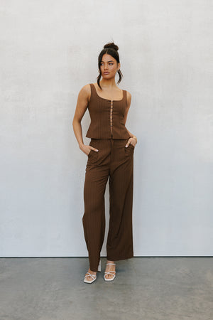 Philis Pants - Chocolate Pinstripe