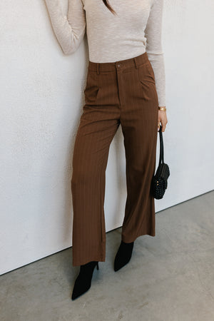 Philis Pants - Chocolate Pinstripe