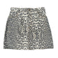 Drew Mini Skirt - Light Leopard Print Denim