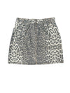 Drew Mini Skirt - Light Leopard Print Denim