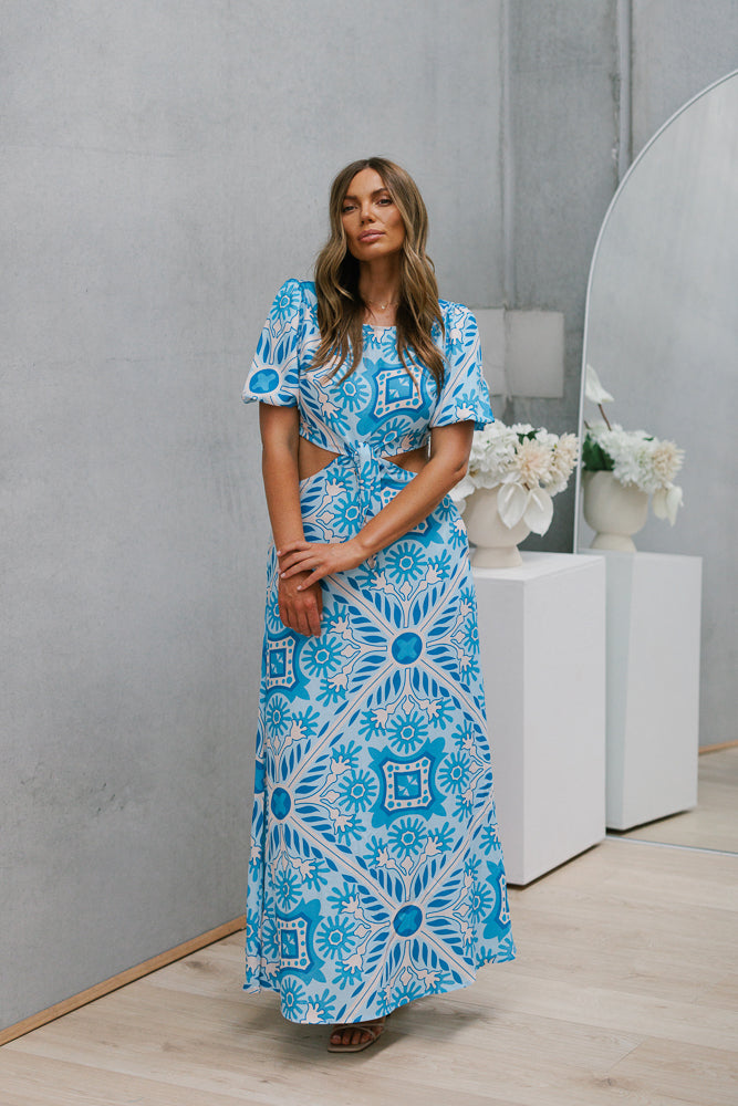 Pina Dress Blue Print