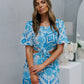 Pina Dress - Blue/Cream Print