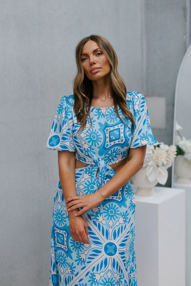 Pina Dress Blue Print